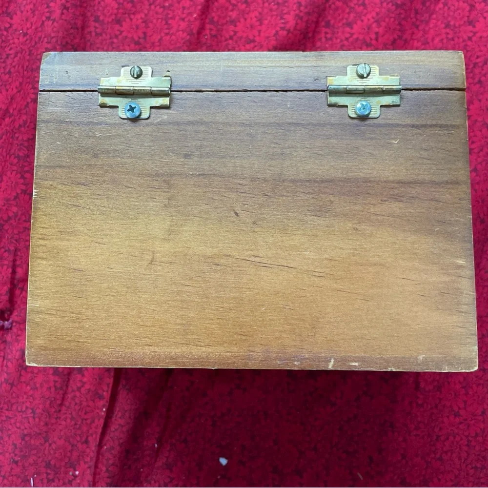 Wooden Box with Floral‎ Basket Carving Design 7x5x3.5 in